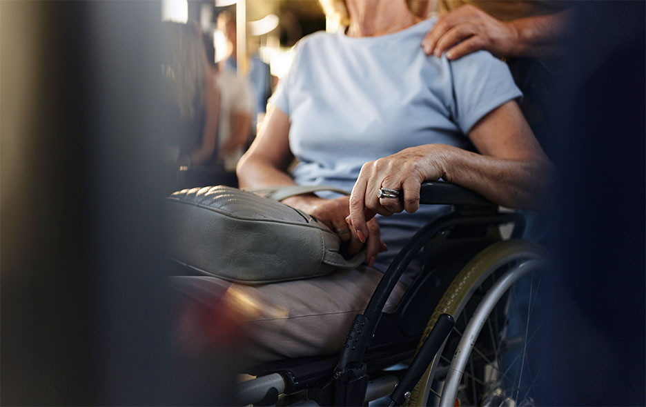 Non-WC19 compliant wheelchair on a bus