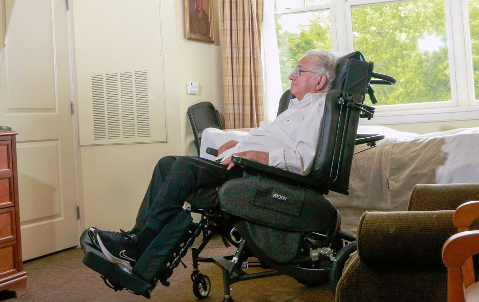 Man sitting in Broda Wheelchair