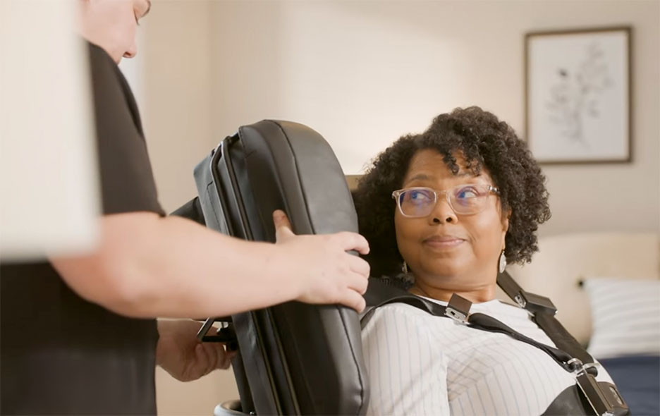 Women sitting in Broda Wheelchair