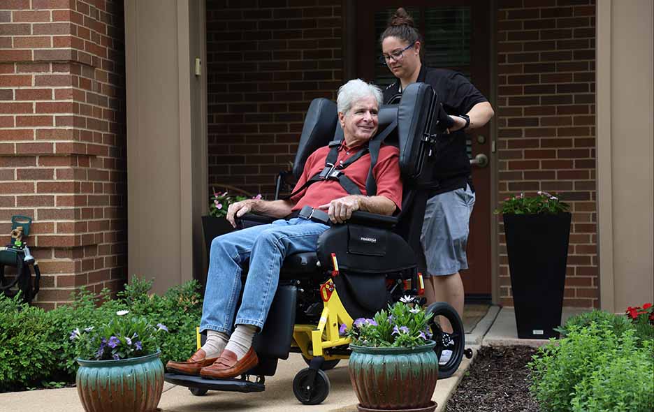 Old man in Broda Traversa Wheelchair